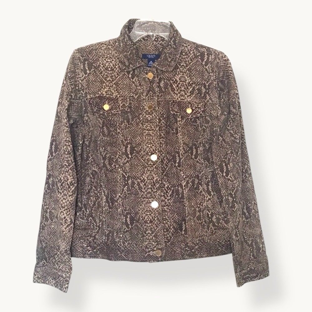 Chaps Snakeskin Denim Jacket